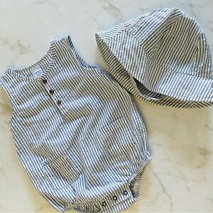 Carter’s Striped Baby Romper and Hat Set
